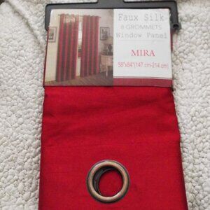 NWT Mira Faux Silk Burgundy Grommet Window Panel 58" x 84"
